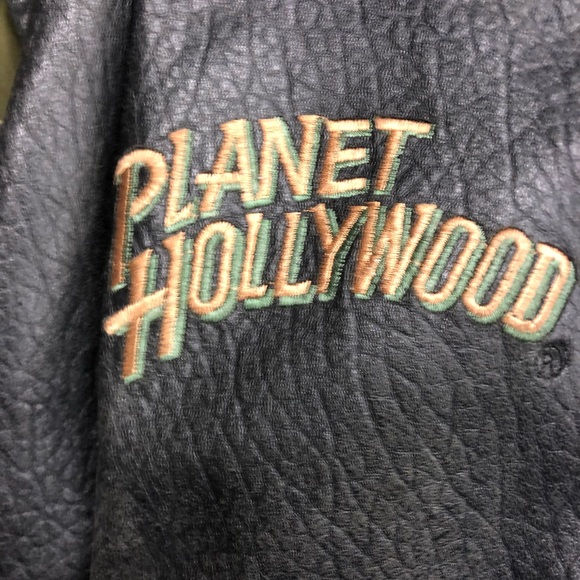 Planet Hollywood vintage, reversible leather plus size bomber jacket - Picture 2 of 16
